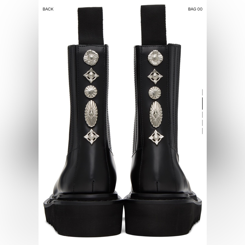 BNWT TOGA Pulla Black Ankle Boots with Silver Accents - size 36